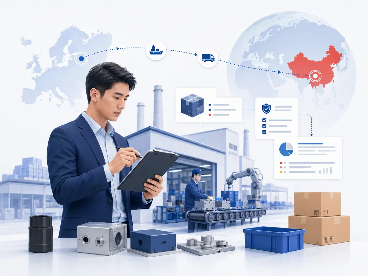 Beschaffungsexperte koordiniert Lieferanten- und Qualitätsarbeit direkt in einer chinesischen Fabrik